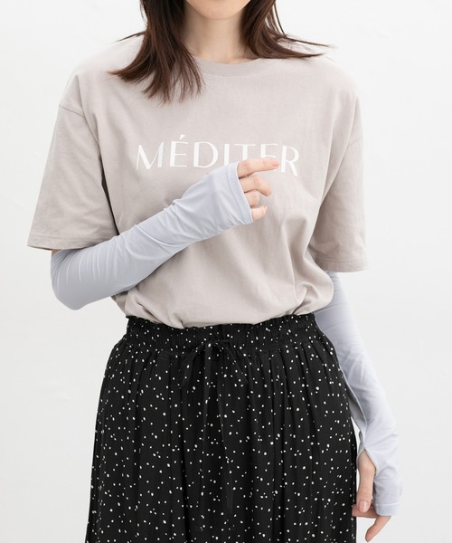 Honeys（ハニーズ）の「【ハニさら・接触冷感・吸水冷感・抗菌防臭・ＵＶカット】アームカバー／４０ｃｍ（アームカバー・レディース・ブラック/ライトグレー・FREE）」の10枚目の写真