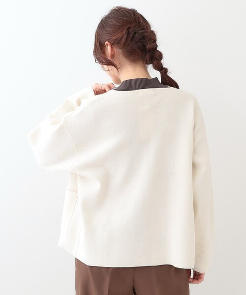 DRESKIP（ドレスキップ）の「【S-LL】ジャガードZIPニットカーディガン（カーディガン/ボレロ・レディース・イエロー系その他/ライトベージュ/オフホワイト・01/02/03/04）」の5枚目の写真