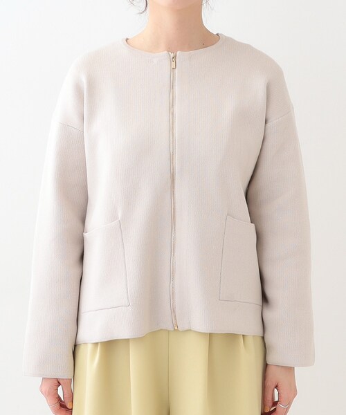 DRESKIP（ドレスキップ）の「【S-LL】ジャガードZIPニットカーディガン（カーディガン/ボレロ・レディース・イエロー系その他/ライトベージュ/オフホワイト・01/02/03/04）」の16枚目の写真