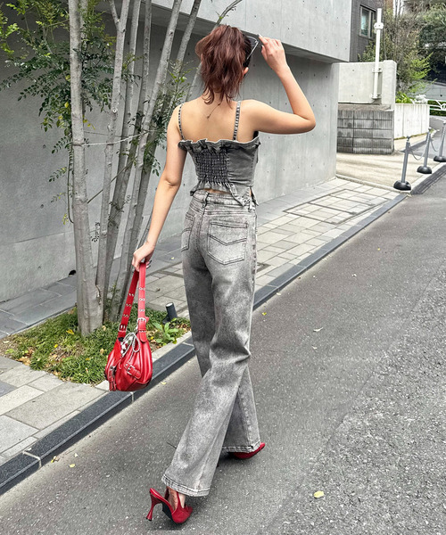SPIRALGIRL（スパイラルガール）の「デニムビスチェオールインワン（つなぎ/オールインワン・レディース・ブラック/ブルー・SMALL/MEDIUM）」の9枚目の写真