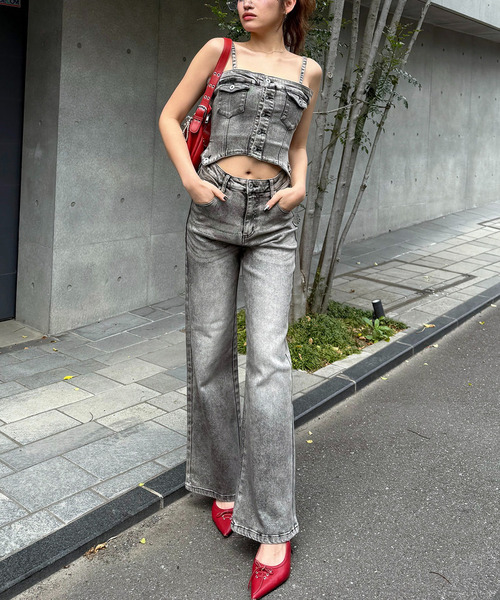 SPIRALGIRL（スパイラルガール）の「デニムビスチェオールインワン（つなぎ/オールインワン・レディース・ブラック/ブルー・SMALL/MEDIUM）」の12枚目の写真