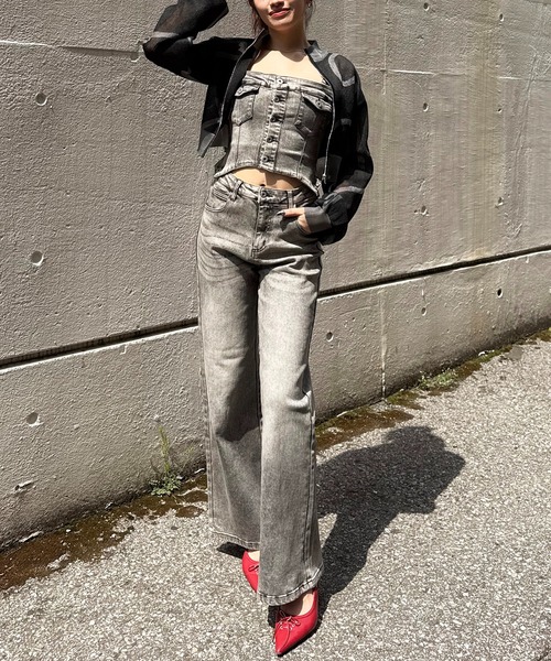 SPIRALGIRL（スパイラルガール）の「デニムビスチェオールインワン（つなぎ/オールインワン・レディース・ブラック/ブルー・SMALL/MEDIUM）」の7枚目の写真