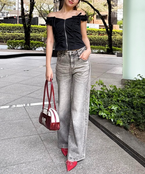 SPIRALGIRL（スパイラルガール）の「デニムビスチェオールインワン（つなぎ/オールインワン・レディース・ブラック/ブルー・SMALL/MEDIUM）」の9枚目の写真