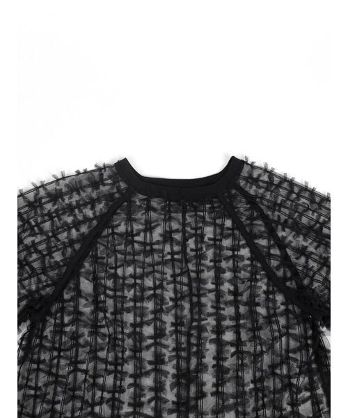 :ETHROF(イーサオブ)の「TULLE RIBBON SHEER TOPS(その他トップス・レディース・オフホワイト/ブラック・FREE)」の8枚目の写真