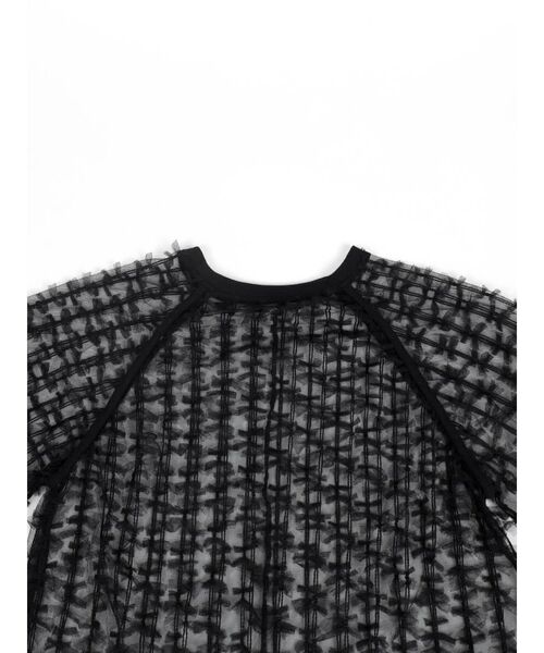 :ETHROF(イーサオブ)の「TULLE RIBBON SHEER TOPS(その他トップス・レディース・オフホワイト/ブラック・FREE)」の7枚目の写真