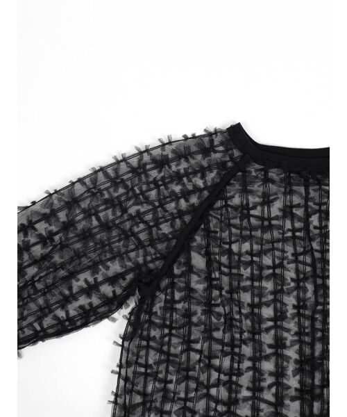 :ETHROF(イーサオブ)の「TULLE RIBBON SHEER TOPS(その他トップス・レディース・オフホワイト/ブラック・FREE)」の6枚目の写真