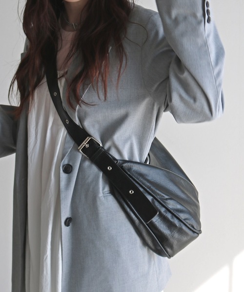 セール】フェイクレザーバックルショルダーバッグ（ショルダーバッグ