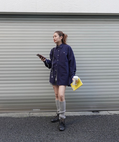 TEEN BOOP(ティーンブープ)の「エンブロイダリーBIGシャツ(シャツ/ブラウス・レディース・ネイビー/ホワイト・FREE)」の7枚目の写真