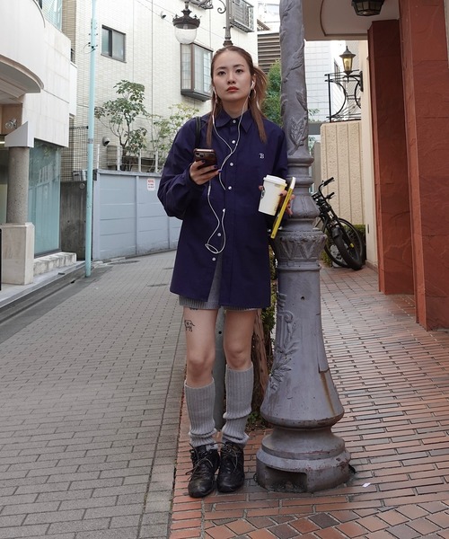 TEEN BOOP(ティーンブープ)の「エンブロイダリーBIGシャツ(シャツ/ブラウス・レディース・ネイビー/ホワイト・FREE)」の5枚目の写真