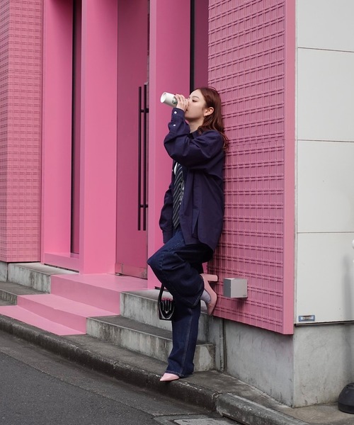 TEEN BOOP(ティーンブープ)の「エンブロイダリーBIGシャツ(シャツ/ブラウス・レディース・ネイビー/ホワイト・FREE)」の14枚目の写真