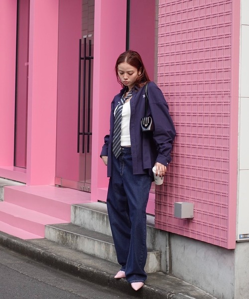 TEEN BOOP(ティーンブープ)の「エンブロイダリーBIGシャツ(シャツ/ブラウス・レディース・ネイビー/ホワイト・FREE)」の15枚目の写真