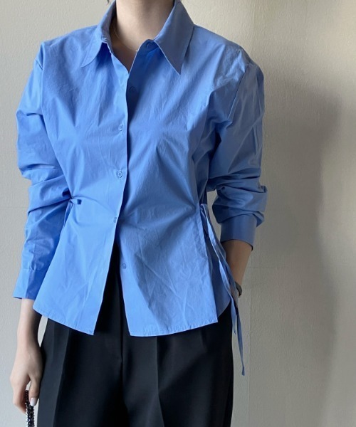 Per sist ence（パーシエンス）の「ウエストリボンシェイプシャツブラウス（シャツ/ブラウス・レディース・ホワイト/ブルー/ブラック・MEDIUM/X-LARGE/LARGE/FREE）」の3枚目の写真