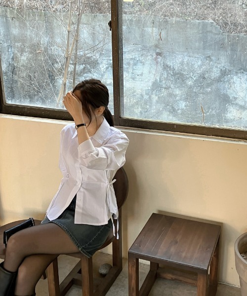 Per sist ence（パーシエンス）の「ウエストリボンシェイプシャツブラウス（シャツ/ブラウス・レディース・ホワイト/ブルー/ブラック・MEDIUM/X-LARGE/LARGE/FREE）」の12枚目の写真