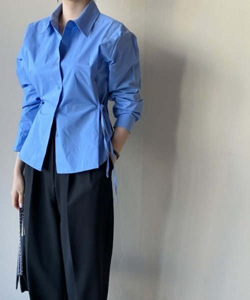 Per sist ence（パーシエンス）の「ウエストリボンシェイプシャツブラウス（シャツ/ブラウス・レディース・ホワイト/ブルー/ブラック・MEDIUM/X-LARGE/LARGE/FREE）」の19枚目の写真