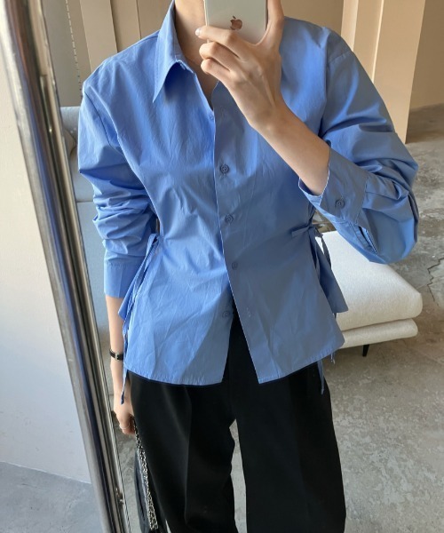 Per sist ence（パーシエンス）の「ウエストリボンシェイプシャツブラウス（シャツ/ブラウス・レディース・ホワイト/ブルー/ブラック・MEDIUM/X-LARGE/LARGE/FREE）」の20枚目の写真