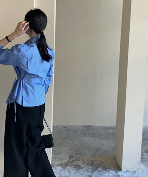 Per sist ence（パーシエンス）の「ウエストリボンシェイプシャツブラウス（シャツ/ブラウス・レディース・ホワイト/ブルー/ブラック・MEDIUM/X-LARGE/LARGE/FREE）」の21枚目の写真