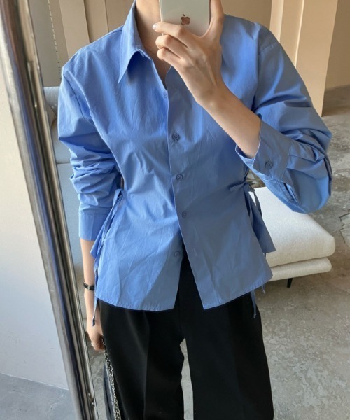 Per sist ence（パーシエンス）の「ウエストリボンシェイプシャツブラウス（シャツ/ブラウス・レディース・ホワイト/ブルー/ブラック・MEDIUM/X-LARGE/LARGE/FREE）」の22枚目の写真