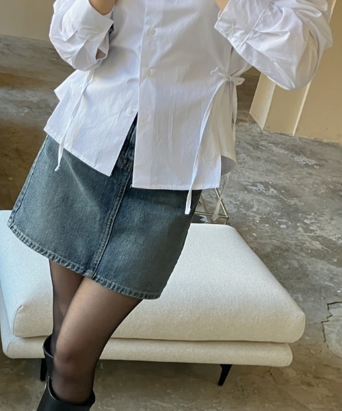 Per sist ence（パーシエンス）の「ウエストリボンシェイプシャツブラウス（シャツ/ブラウス・レディース・ホワイト/ブルー/ブラック・MEDIUM/X-LARGE/LARGE/FREE）」の10枚目の写真