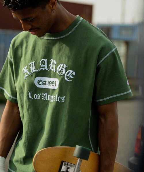 XLARGE×Champion REVERSE WEAVE STICHED S/S TEE（Tシャツ