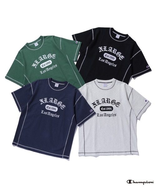 XLARGE×Champion REVERSE WEAVE STICHED S/S TEE（Tシャツ