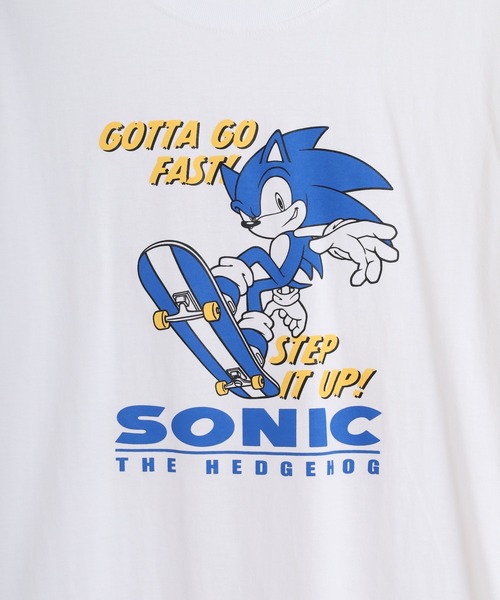 SEGA(セガ)の「SONIC 天竺長袖Tシャツ(Tシャツ/カットソー・メンズ・ブラック/ブルーグレー/杢グレー/オフホワイト/ホワイト/ネイビー・M/L/LL)」の10枚目の写真