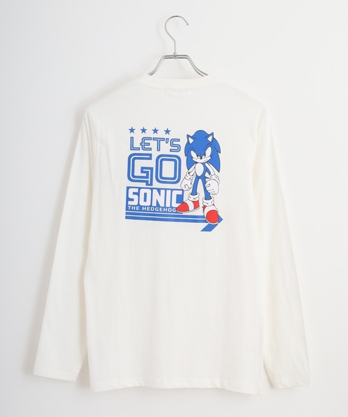 SEGA(セガ)の「SONIC 天竺長袖Tシャツ(Tシャツ/カットソー・メンズ・ブラック/ブルーグレー/杢グレー/オフホワイト/ホワイト/ネイビー・M/L/LL)」の16枚目の写真