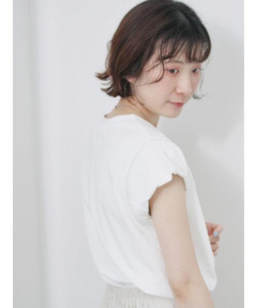 Samansa Mos2 blue（サマンサモスモスブルー）の「ハシゴレース付きフレンチTシャツ（Tシャツ/カットソー・レディース・シルバーグレー/チャコールグレー/オフホワイト・F）」の8枚目の写真