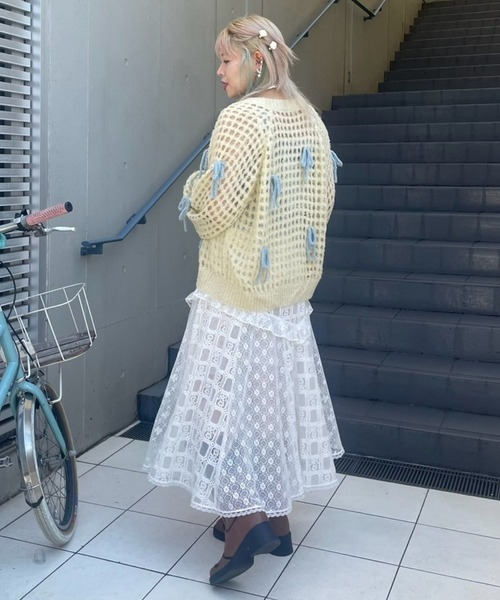 Candy Stripper(キャンディストリッパー)の「LACY PATCH WORK CAMI ワンピース(ワンピース・レディース・オフホワイト/ブラック/ラベンダー・FREE)」の15枚目の写真