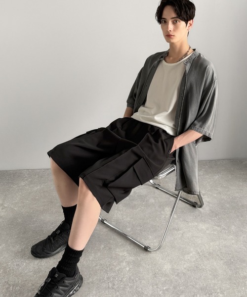 Classical Origin(クラシカルオリジン)の「【Classical Origin】「整う、ラフ感。」カーゴポケット ルーズシルエット ハーフスラックス/Cargo Pocket Loose Silhouette Half Slacks(その他パンツ・メンズ・チャコールグレー/ブラック・SMALL/MEDIUM/LARGE)」の8枚目の写真