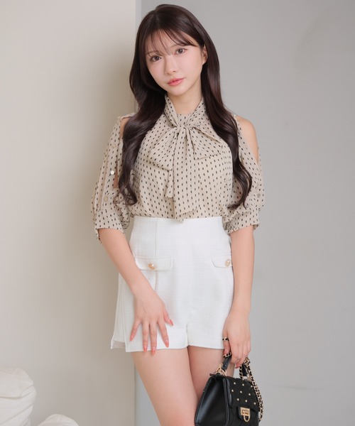 LIPSERVICE（リップサービス）の「ショルダーボタンシアーリボンブラウス（シャツ/ブラウス・レディース・ミント/その他1/その他2/ホワイト・FREE）」の6枚目の写真