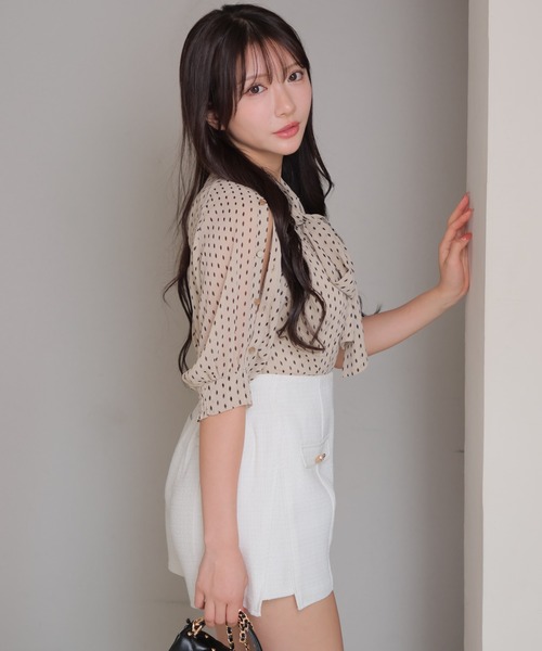 LIPSERVICE（リップサービス）の「ショルダーボタンシアーリボンブラウス（シャツ/ブラウス・レディース・ミント/その他1/その他2/ホワイト・FREE）」の8枚目の写真