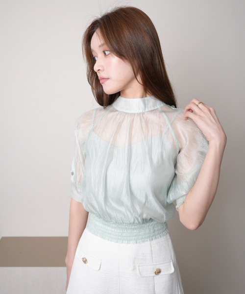 LIPSERVICE（リップサービス）の「ショルダーボタンシアーリボンブラウス（シャツ/ブラウス・レディース・ミント/その他1/その他2/ホワイト・FREE）」の13枚目の写真