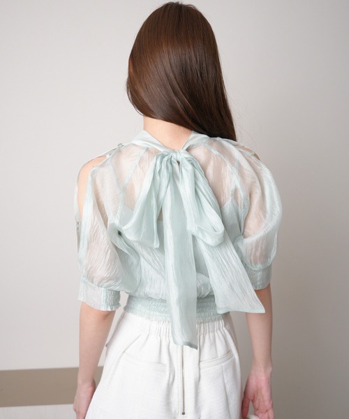 LIPSERVICE（リップサービス）の「ショルダーボタンシアーリボンブラウス（シャツ/ブラウス・レディース・ミント/その他1/その他2/ホワイト・FREE）」の15枚目の写真