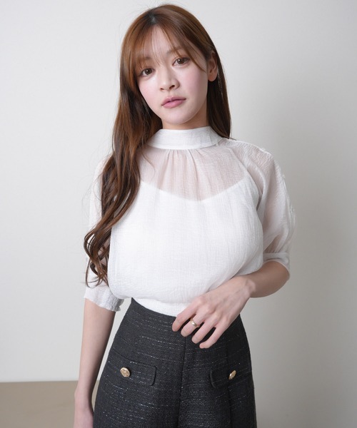 LIPSERVICE（リップサービス）の「ショルダーボタンシアーリボンブラウス（シャツ/ブラウス・レディース・ミント/その他1/その他2/ホワイト・FREE）」の18枚目の写真