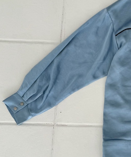 hugi(ハギ)の「STAR SHIRT BLOUSON/スターシャツブルゾン(シャツ/ブラウス・レディース・サックスブルー・FREE)」の15枚目の写真