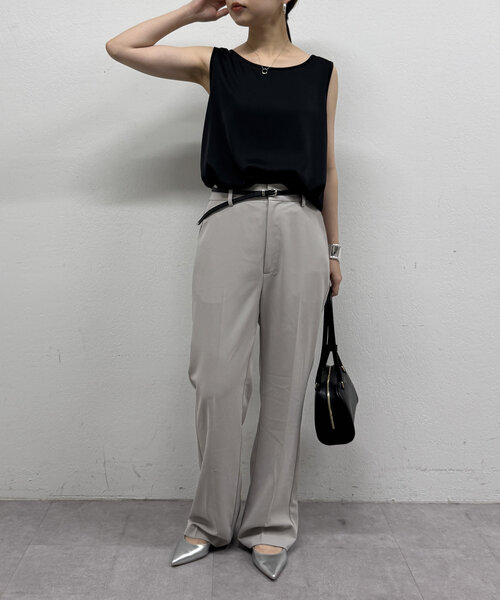 LOUNGEDRESS(ラウンジドレス)の「サテンインナータンク(タンクトップ・レディース・ブラック/オフホワイト・FREE)」の7枚目の写真