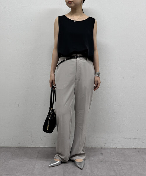 LOUNGEDRESS(ラウンジドレス)の「サテンインナータンク(タンクトップ・レディース・ブラック/オフホワイト・FREE)」の8枚目の写真