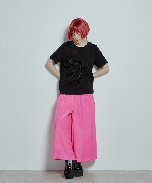 manana suerte(マニャーナスエルテ)の「チューリップTシャツ(Tシャツ/カットソー・レディース・ホワイト/ブラック・FREE)」の10枚目の写真