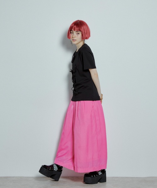 manana suerte(マニャーナスエルテ)の「チューリップTシャツ(Tシャツ/カットソー・レディース・ホワイト/ブラック・FREE)」の18枚目の写真