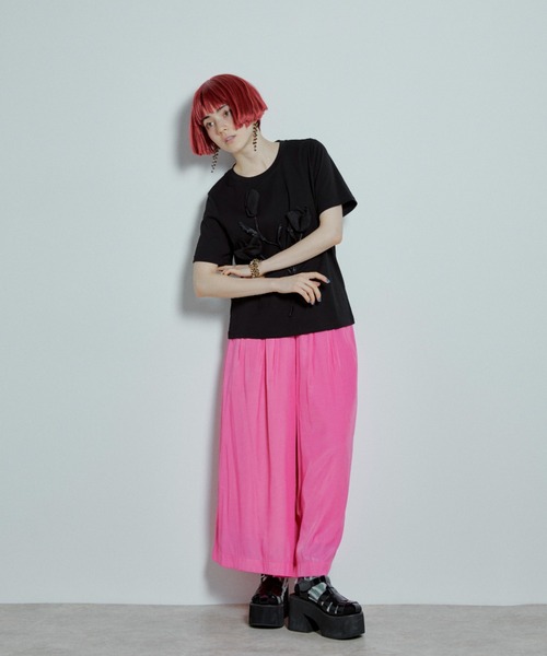 manana suerte(マニャーナスエルテ)の「チューリップTシャツ(Tシャツ/カットソー・レディース・ホワイト/ブラック・FREE)」の19枚目の写真