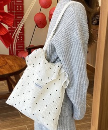 フリルドットサブトートバッグ