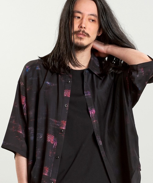 NO ID.(ノーアイディ)の「【NO ID.】Half Sleeve Layered Big Shirt / ハーフ スリーブ レイヤード ビッグ シャツ(シャツ/ブラウス・メンズ・ホワイト/ブラック/チェック・ONE SIZE)」の3枚目の写真
