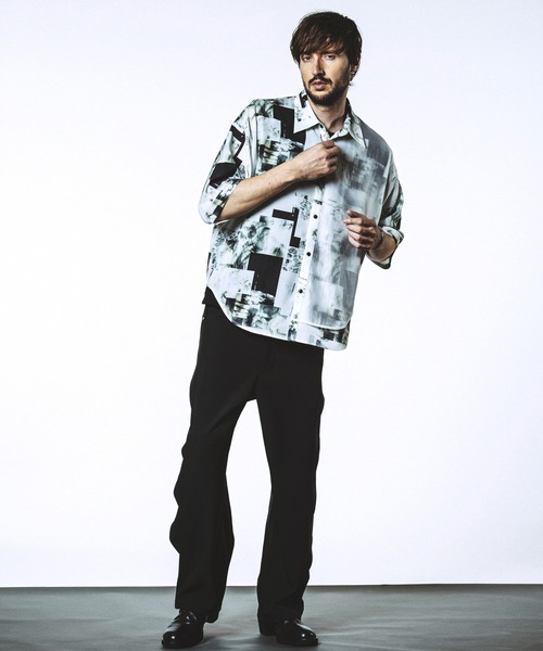 NO ID.(ノーアイディ)の「【NO ID.】Half Sleeve Layered Big Shirt / ハーフ スリーブ レイヤード ビッグ シャツ(シャツ/ブラウス・メンズ・ホワイト/ブラック/チェック・ONE SIZE)」の14枚目の写真