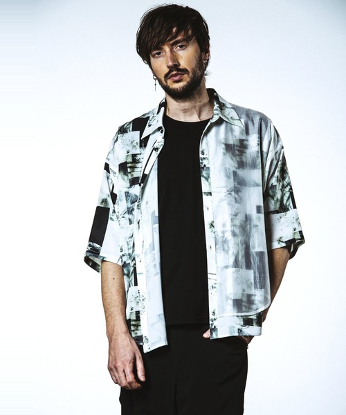 NO ID.(ノーアイディ)の「【NO ID.】Half Sleeve Layered Big Shirt / ハーフ スリーブ レイヤード ビッグ シャツ(シャツ/ブラウス・メンズ・ホワイト/ブラック/チェック・ONE SIZE)」の10枚目の写真