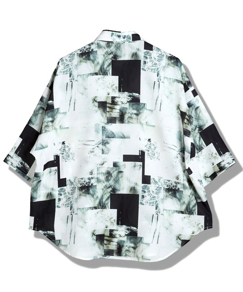 NO ID.(ノーアイディ)の「【NO ID.】Half Sleeve Layered Big Shirt / ハーフ スリーブ レイヤード ビッグ シャツ(シャツ/ブラウス・メンズ・ホワイト/ブラック/チェック・ONE SIZE)」の19枚目の写真