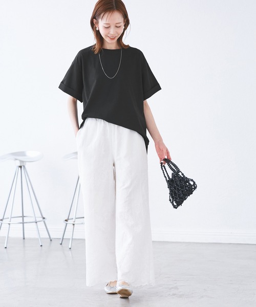 ROPE' PICNIC(ロペピクニック)の「(entry price)マルチファンクション袖折り返しラウンドヘムtee(Tシャツ/カットソー・レディース・ブラック/オフホワイト/ピンク/ブルー/グリーン系その他/ダークブラウン/カーキ/クリーム・38)」の10枚目の写真