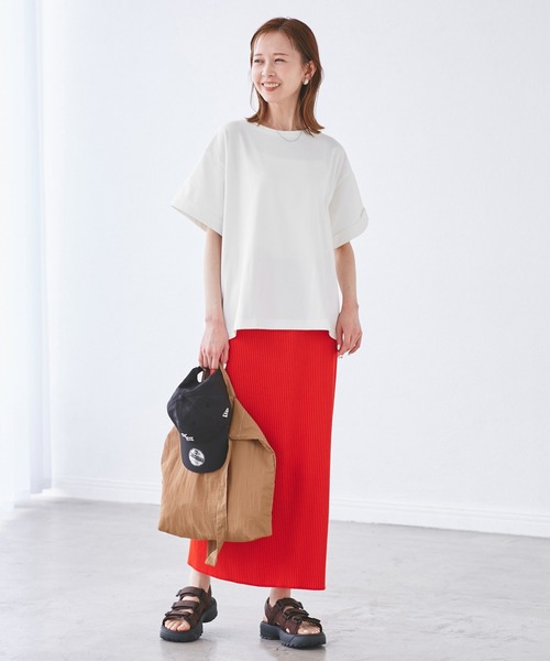 ROPE' PICNIC(ロペピクニック)の「(entry price)マルチファンクション袖折り返しラウンドヘムtee(Tシャツ/カットソー・レディース・ブラック/オフホワイト/ピンク/ブルー/グリーン系その他/ダークブラウン/カーキ/クリーム・38)」の12枚目の写真