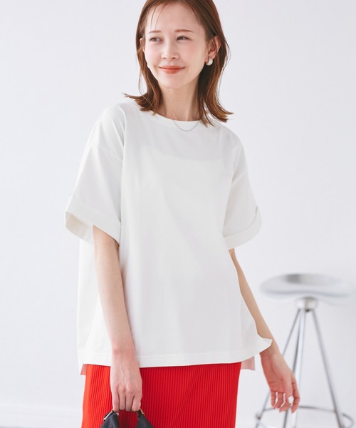 ROPE' PICNIC(ロペピクニック)の「(entry price)マルチファンクション袖折り返しラウンドヘムtee(Tシャツ/カットソー・レディース・ブラック/オフホワイト/ピンク/ブルー/グリーン系その他/ダークブラウン/カーキ/クリーム・38)」の16枚目の写真