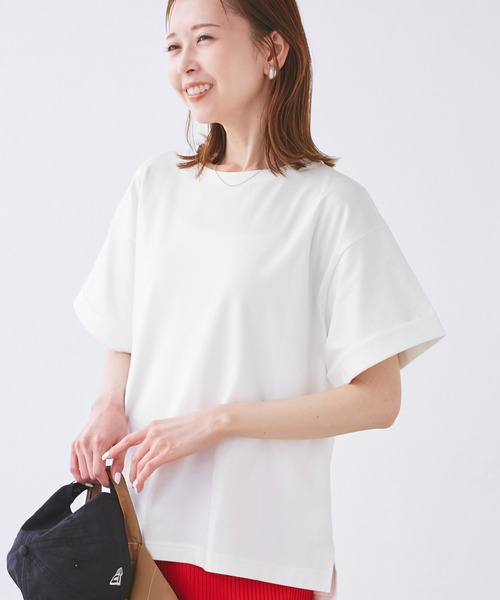 ROPE' PICNIC(ロペピクニック)の「(entry price)マルチファンクション袖折り返しラウンドヘムtee(Tシャツ/カットソー・レディース・ブラック/オフホワイト/ピンク/ブルー/グリーン系その他/ダークブラウン/カーキ/クリーム・38)」の17枚目の写真