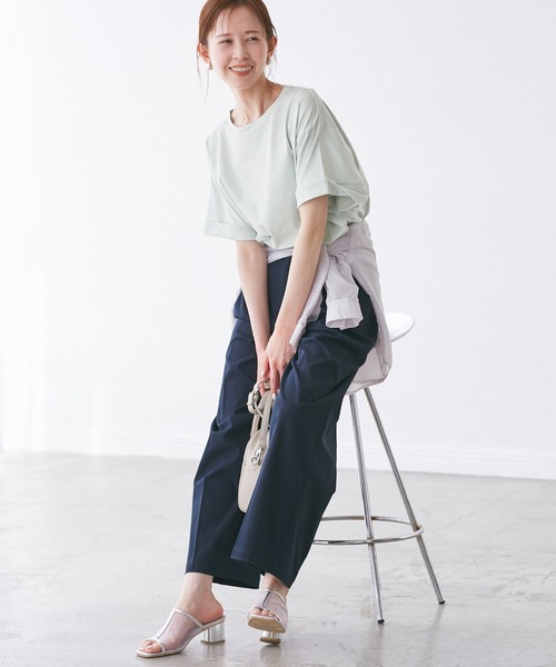 ROPE' PICNIC(ロペピクニック)の「(entry price)マルチファンクション袖折り返しラウンドヘムtee(Tシャツ/カットソー・レディース・ブラック/オフホワイト/ピンク/ブルー/グリーン系その他/ダークブラウン/カーキ/クリーム・38)」の20枚目の写真